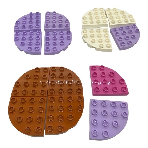 Lego Duplo 14 pc. 4x4 with round corner base building pieces - Picture 2 of 2